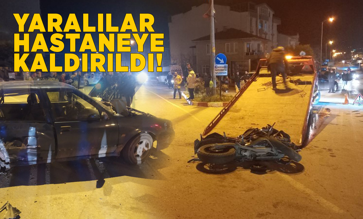 Otomobille motosiklet çarpıştı: 3 yaralı