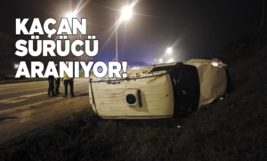 Devrilen kamyonetteki yolcu yaralandı