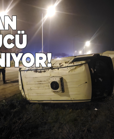 Devrilen kamyonetteki yolcu yaralandı