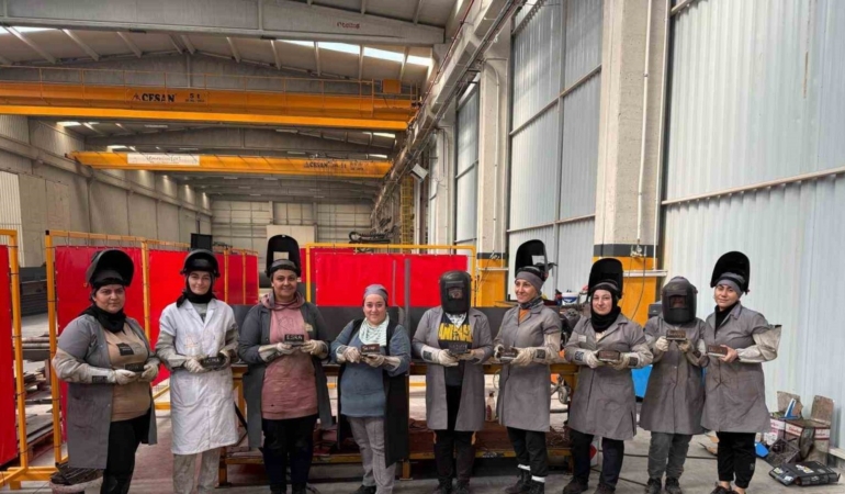 Kadın kaynakçılar Çorum sanayisinde göreve başladı