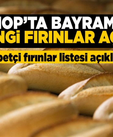 Sinop’ta bayramda nöbetçi olacak fırınlar açıklandı