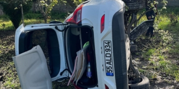 Samsun'da devrilen otomobilin sürücüsü bulunamadı