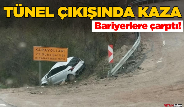 Sinop’ta otomobil bariyerlere çarparak durabildi