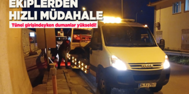 Sinop'ta seyir halindeki araçtan dumanlar yükseldi