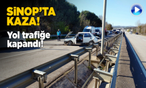 Sinop’ta kaza yapan araçtan çevreye gaz sızdı
