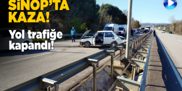 Sinop’ta kaza yapan araçtan çevreye gaz sızdı