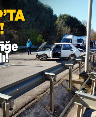 Sinop’ta kaza yapan araçtan çevreye gaz sızdı