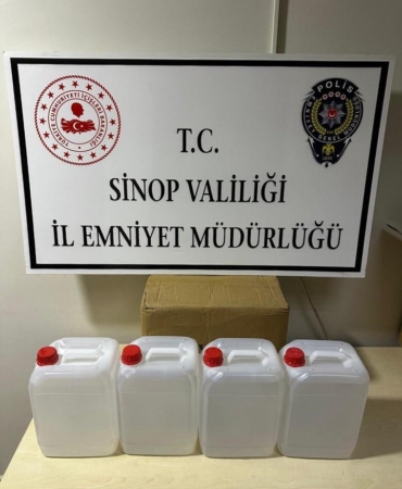 Sinop’ta 20 litre etil alkol ele geçirildi