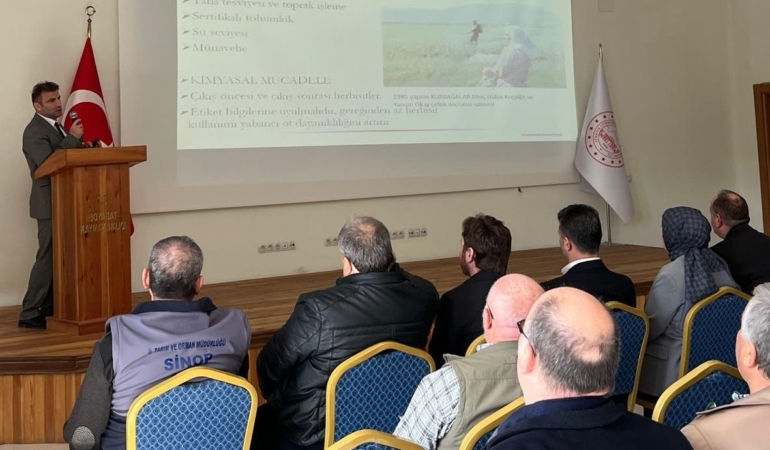 Sinop’ta çeltik üreticileri bilgilendirildi