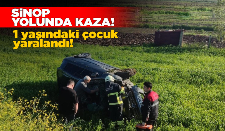 Takla atan otomobilde iki kişi yaralandı