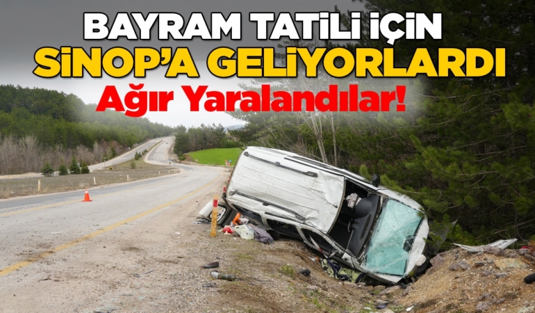 Sinop'a tatil için gelen aile kaza yaptı