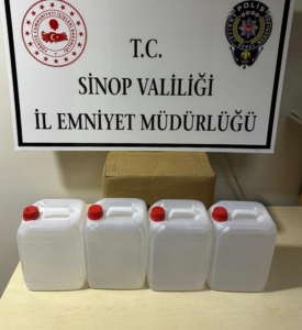 Sinop’ta 20 litre etil alkol ele geçirildi
