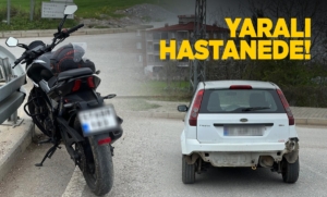 Sinop’ta kaza yapan motosikletli hastaneye kaldırıldı