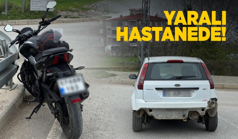 Sinop’ta kaza yapan motosikletli hastaneye kaldırıldı