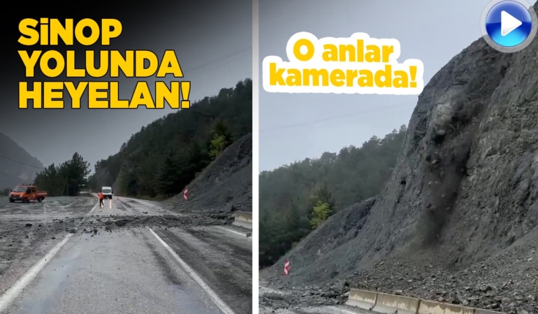Kaya ve toprak parçaları yola düştü