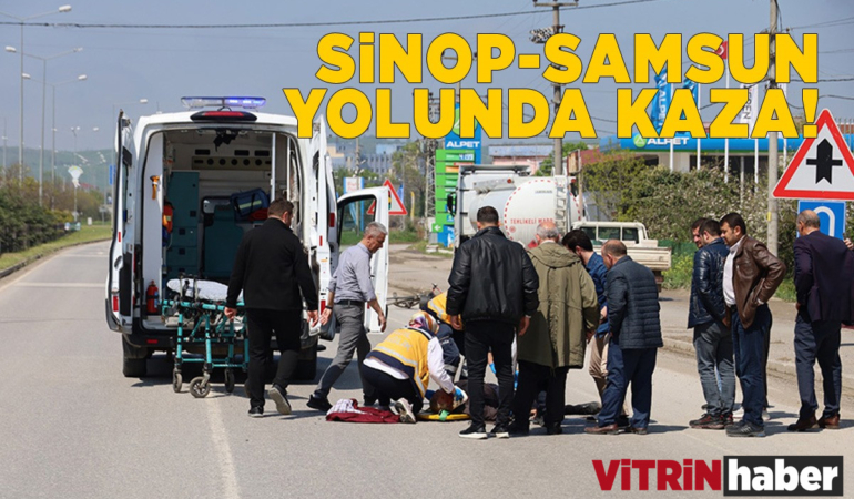 Otomobil bisiklete çarptı