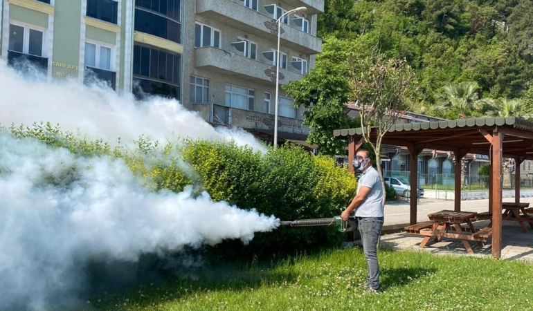 İlçede halk sağlığı için ilaçlama seferberliği