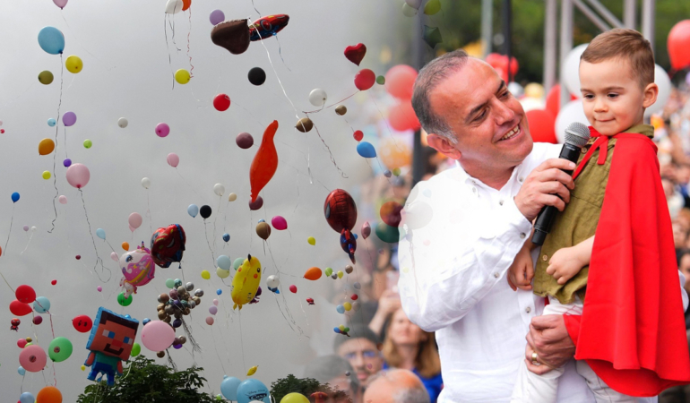 Kanseri yenen Ali Asaf için binlerce balon uçuruldu