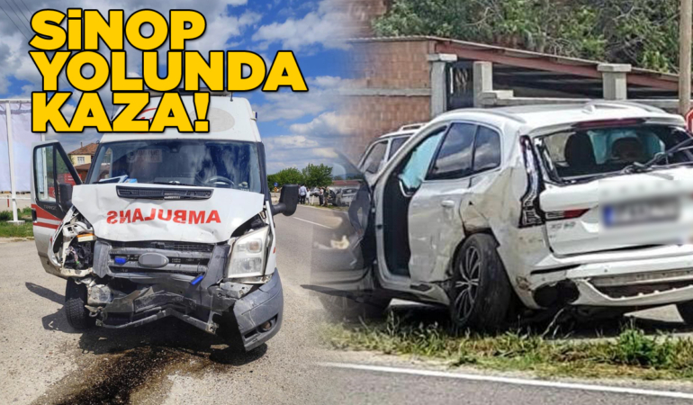 Ambulans ile cip çarpıştı: 4 yaralı