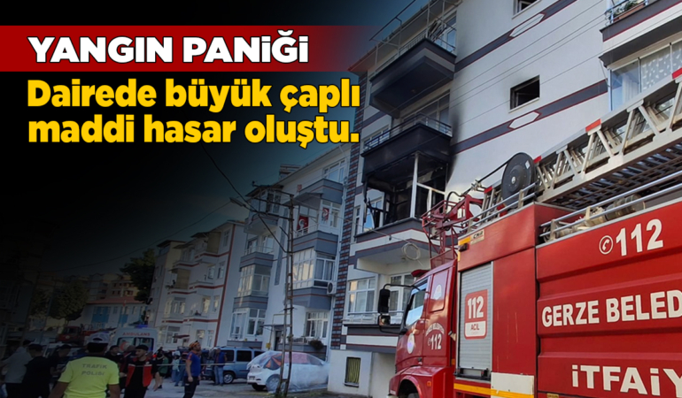 Apartman dairesinde yangın paniği