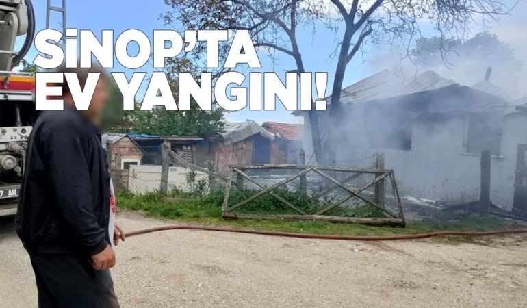Sinop’ta tek katlı ev alevlere teslim oldu