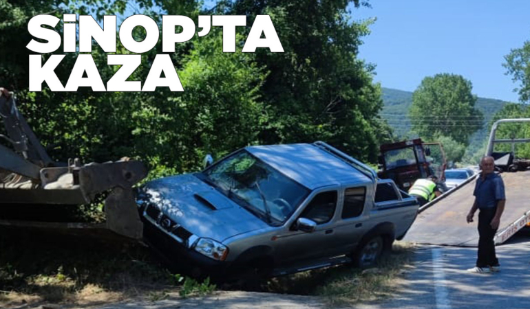 Sinop’ta araç yoldan çıktı