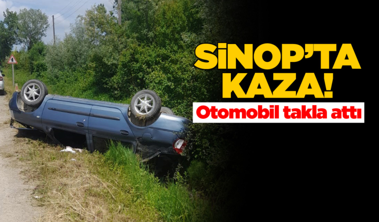 Otomobil kontrolden çıkarak takla attı