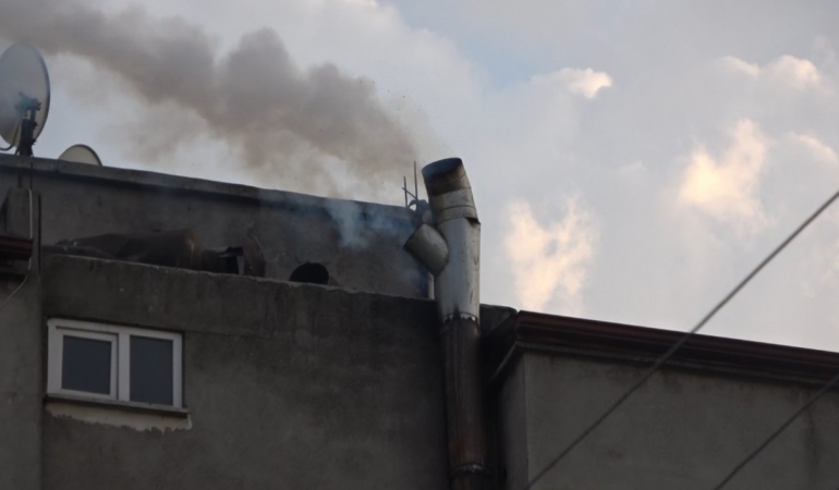 Fırın bacasında yangın çıktı