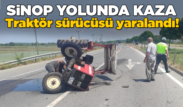 Otomobil ile traktör çarpıştı