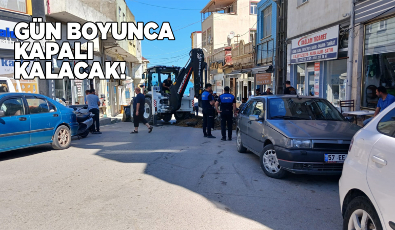 Sinop İnönü Caddesi trafiğe kapandı