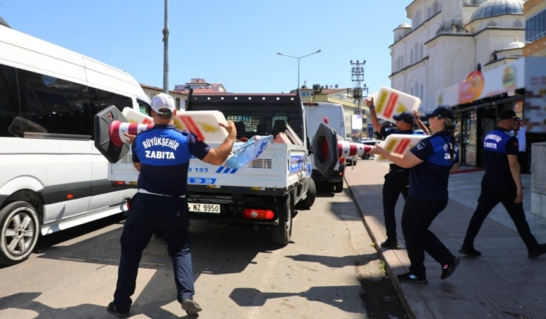 Kaldırım işgaline karşı denetimler yapıldı