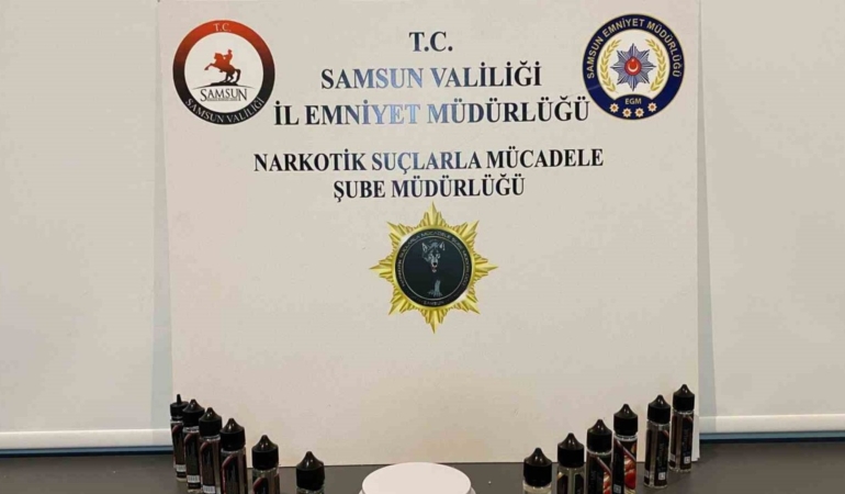 Samsun likit esrar ele bulundu