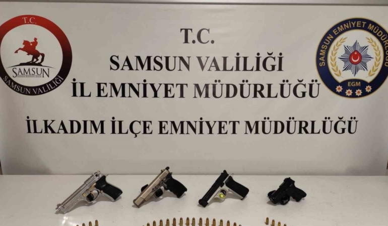 Samsun’da ruhsatsız silah taşıyan şahıslar yakalandı
