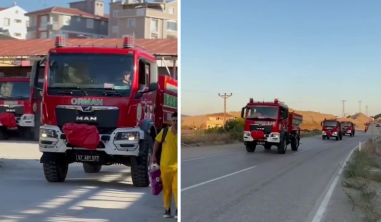 Büyük yangınla mücadeleye Sinop’tan destek!