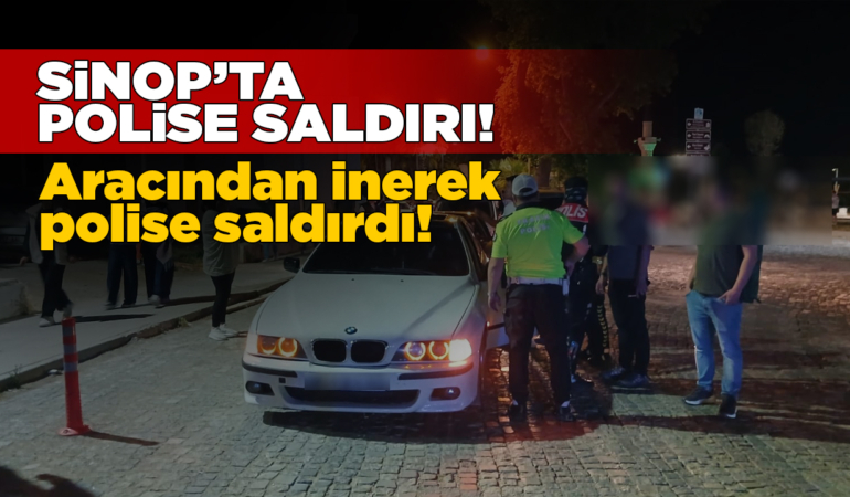 Sinop’ta uygulama yapan polise saldırı