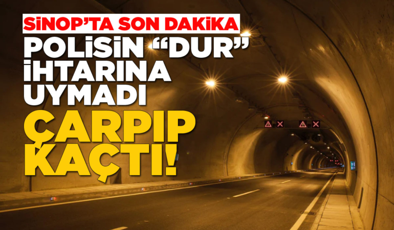 Polis memuruna çarpıp kaçtı!