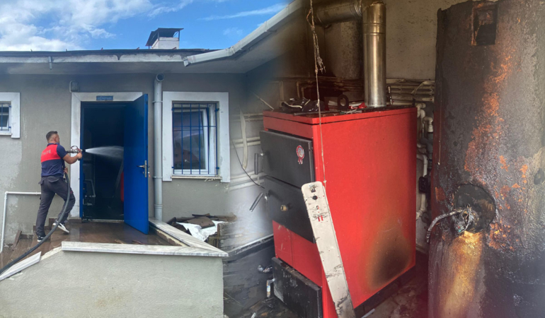 Stadın kazan dairesinde yangın çıktı