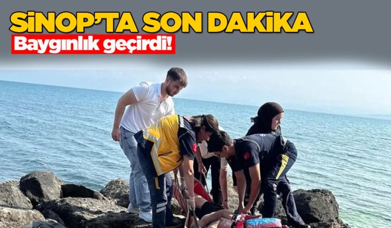 Sahilde baygınlık geçirdi