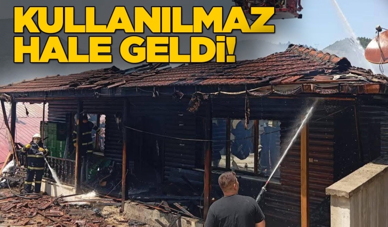 Sinop’ta yanan fabrikanın son hali görüntülendi