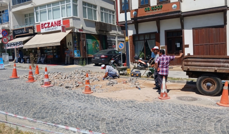 Sinop’ta yol onarım çalışması