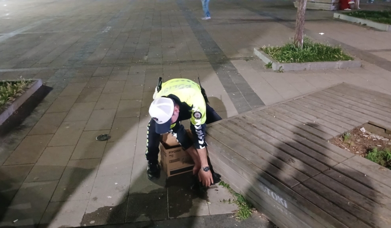 Sinop’ta trafik polisinden duyarlı davranış