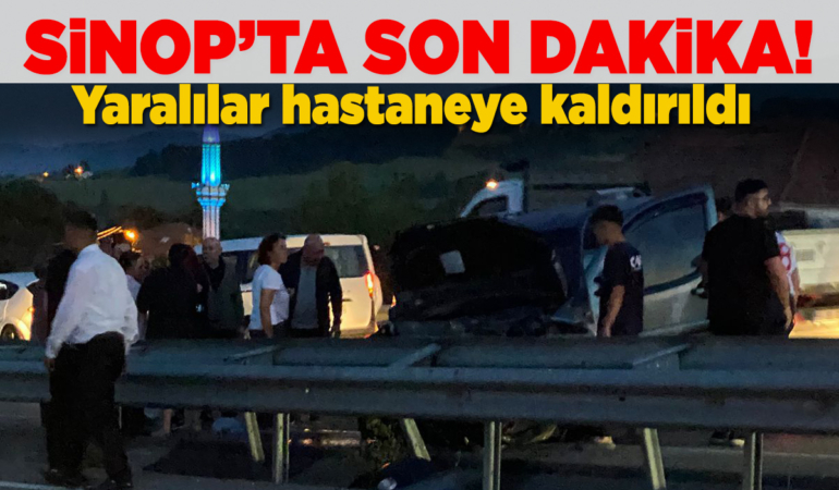 Hafif ticari araç bariyerlere çarptı
