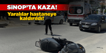 Sinop'ta otomobille motosikletin çarpıştığı kazada 2 kişi yaralandı