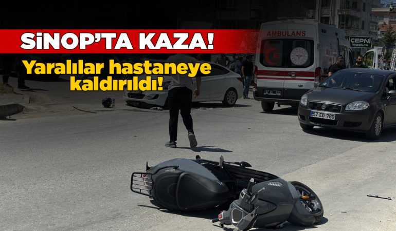Otomobille motosiklet çarpıştı: 2 kişi yaralandı
