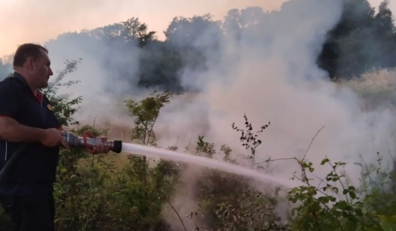 Arazi yangınına müdahale edildi