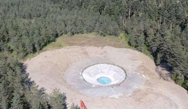 İlçede yangın havuzu ve helikopter pisti inşaatı sürüyor