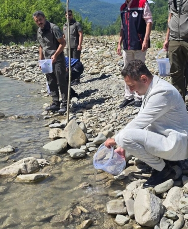 Sinop’ta kırmızı benekli alabalıklar doğaya bırakıldı