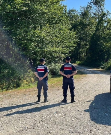 Jandarma ekiplerinden ormanlık alanda denetim