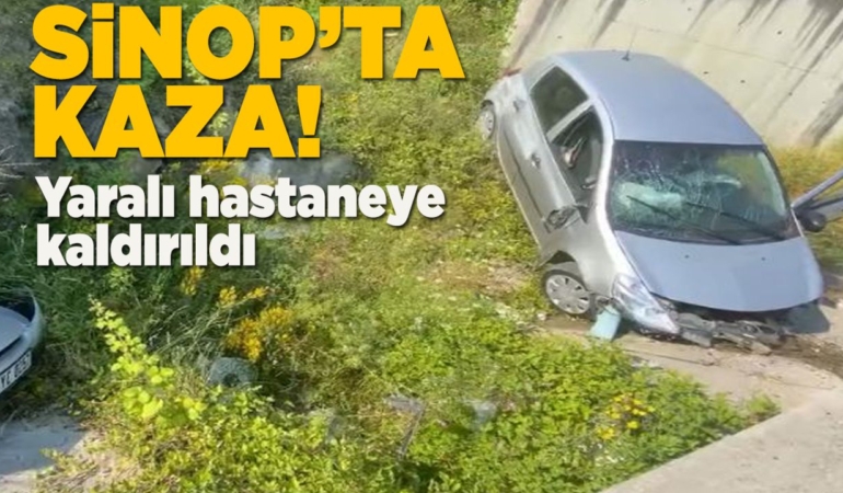 Kontrolden çıkan otomobilin sürücüsü yaralandı