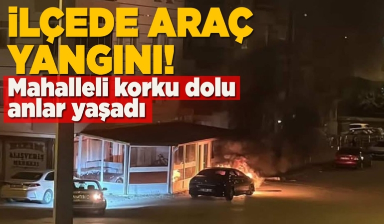 Park halindeki otomobil alev topuna döndü